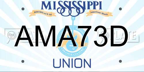 AMA73D Mississippi License Plate