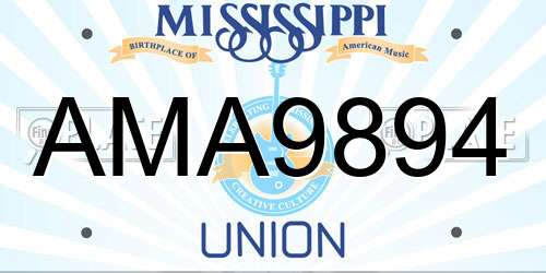 AMA9894 Mississippi License Plate