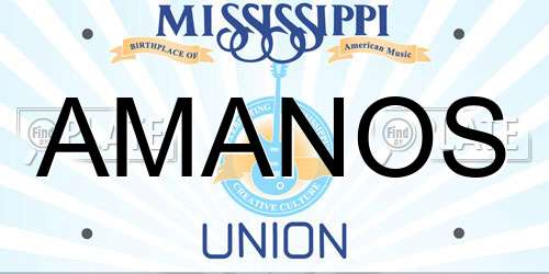 AMANOS Mississippi License Plate
