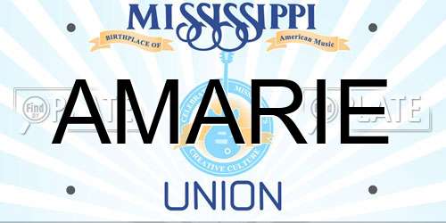 AMARIE Mississippi License Plate