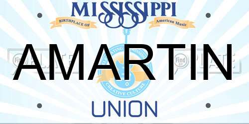 AMARTIN Mississippi License Plate