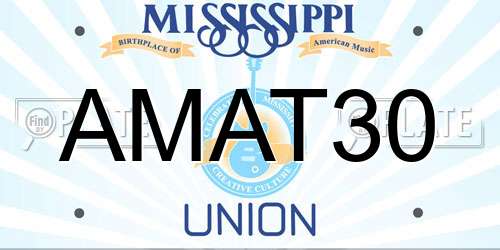 AMAT30 Mississippi License Plate