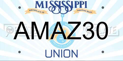 AMAZ30 Mississippi License Plate