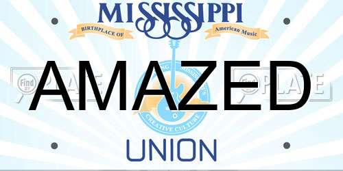 AMAZED Mississippi License Plate