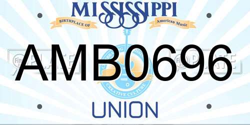 AMB0696 Mississippi License Plate