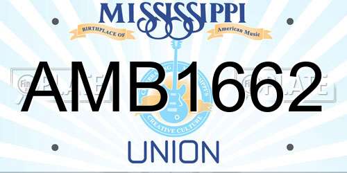 AMB1662 Mississippi License Plate
