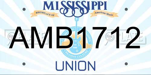 AMB1712 Mississippi License Plate