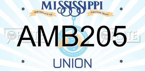 AMB205 Mississippi License Plate