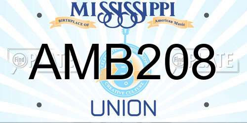 AMB208 Mississippi License Plate