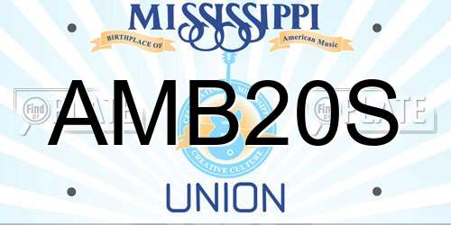 AMB20S Mississippi License Plate