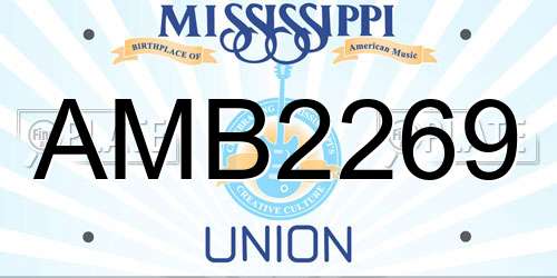 AMB2269 Mississippi License Plate