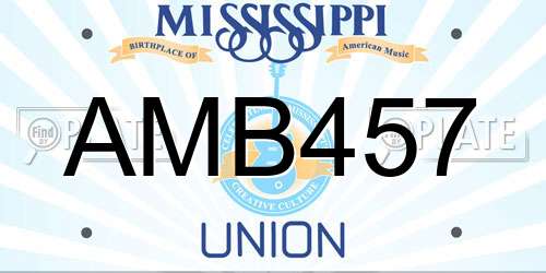 AMB457 Mississippi License Plate