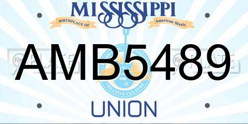 AMB5489 Mississippi License Plate
