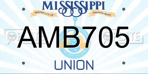 AMB705 Mississippi License Plate