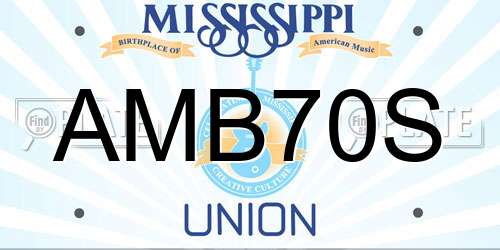 AMB70S Mississippi License Plate