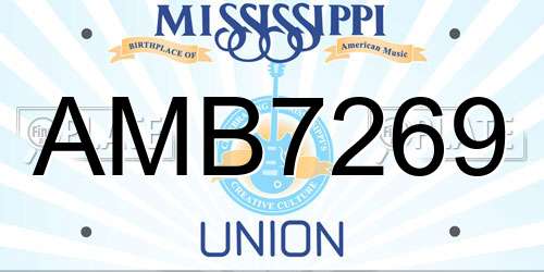 AMB7269 Mississippi License Plate