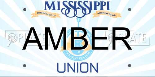 AMBER Mississippi License Plate