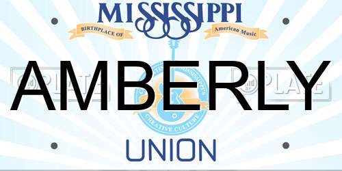AMBERLY Mississippi License Plate