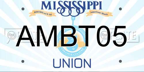 AMBT05 Mississippi License Plate