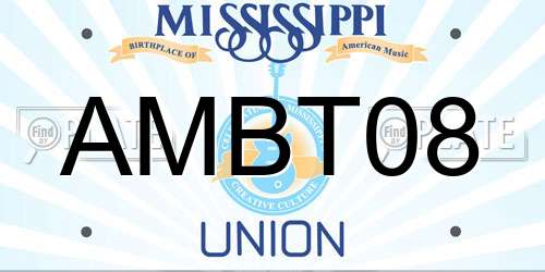 AMBT08 Mississippi License Plate