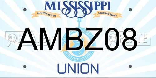 AMBZ08 Mississippi License Plate