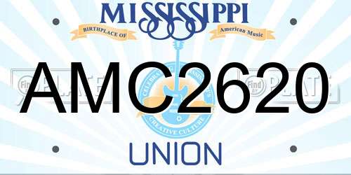 AMC2620 Mississippi License Plate