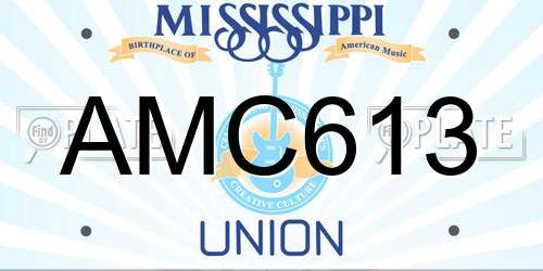 AMC613 Mississippi License Plate