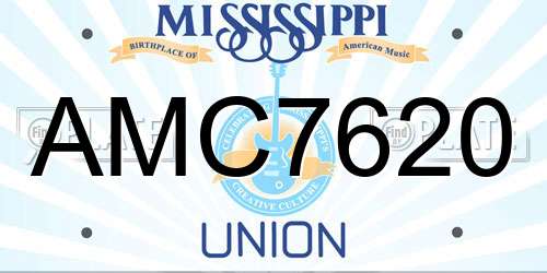 AMC7620 Mississippi License Plate