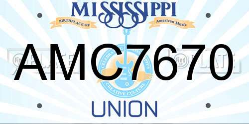 AMC7670 Mississippi License Plate