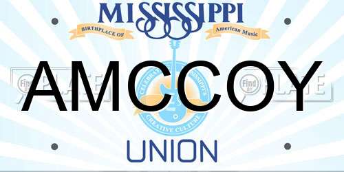 AMCCOY Mississippi License Plate