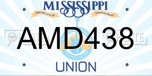 AMD438 Mississippi License Plate