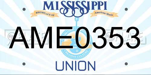 AME0353 Mississippi License Plate