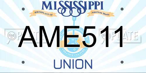 AME511 Mississippi License Plate