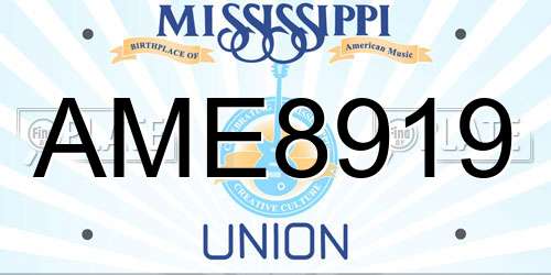 AME8919 Mississippi License Plate
