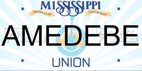 AMEDEBE Mississippi License Plate