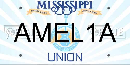 AMEL1A Mississippi License Plate