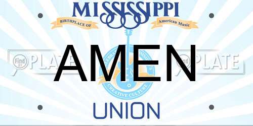 AMEN Mississippi License Plate