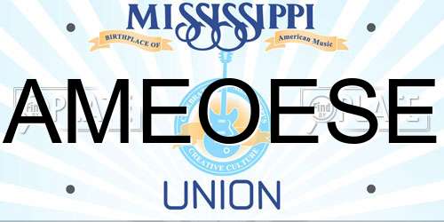 AMEOESE Mississippi License Plate