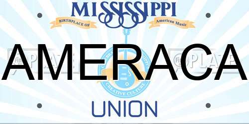 AMERACA Mississippi License Plate