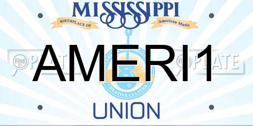 AMERI1 Mississippi License Plate