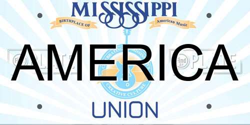 AMERICA Mississippi License Plate
