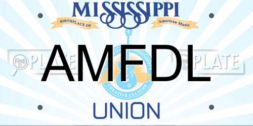 AMFDL Mississippi License Plate