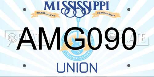 AMG090 Mississippi License Plate