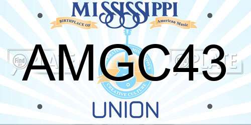AMGC43 Mississippi License Plate