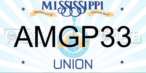 AMGP33 Mississippi License Plate