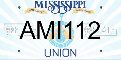AMI112 Mississippi License Plate
