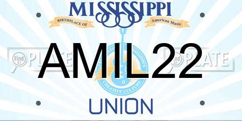 AMIL22 Mississippi License Plate