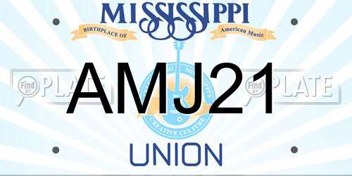 AMJ21 Mississippi License Plate