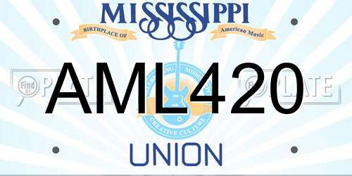 AML420 Mississippi License Plate