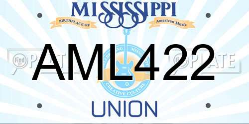 AML422 Mississippi License Plate